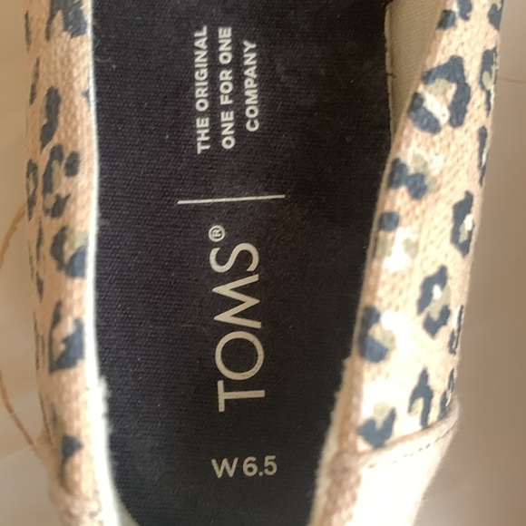 TOMS  Alpargate Rope Platform Cheetah Espadrille Size 6 1/2 - Picture 6 of 7